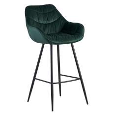 Barová židle Gepo, samet, zelená - 1