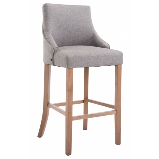 Barová židle Ina, šedá / kaučukové dřevo - 1
