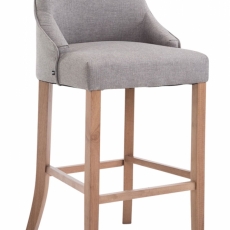 Barová židle Ina, šedá / kaučukové dřevo - 1
