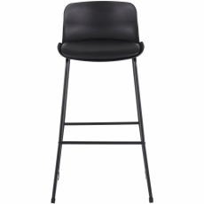 Barová židle Jackie (SADA 2 ks), syntetická kůže, černá - 2