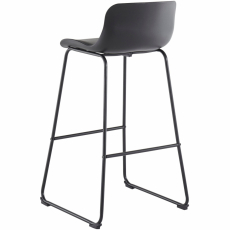 Barová židle Jackie (SADA 2 ks), syntetická kůže, černá - 5