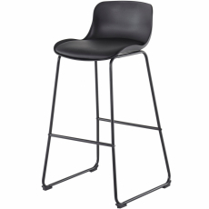 Barová židle Jackie (SADA 2 ks), syntetická kůže, černá - 7