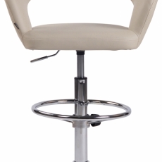 Barová židle Jaen, syntetická kůže, krémová - 2