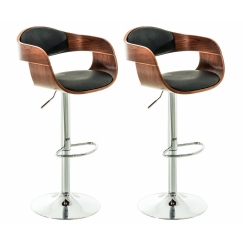 Barová židle King (SET 2 ks), černá / ořech
