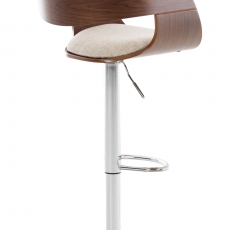 Barová židle Kingston, textil, ořech / krémová - 5