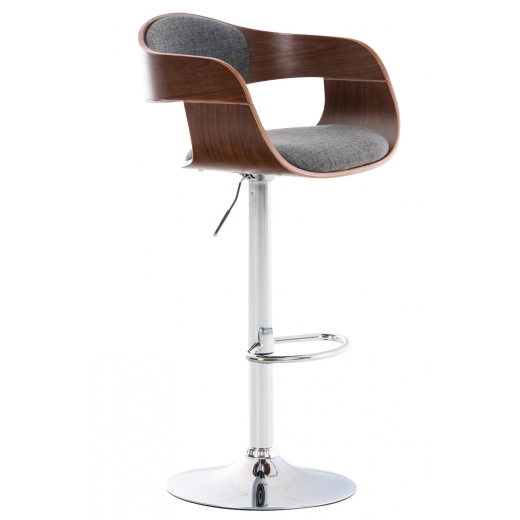 Barová židle Kingston, textil, ořech / světle šedá - 1