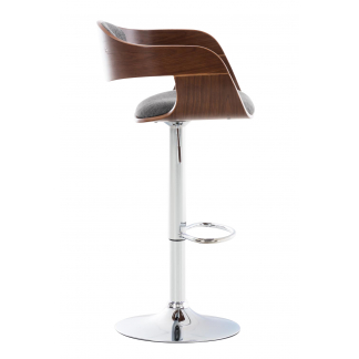Barová židle Kingston, textil, ořech / světle šedá