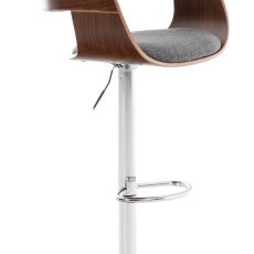 Barová židle Kingston, textil, ořech / světle šedá - 1