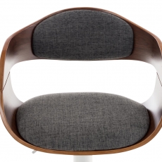 Barová židle Kingston, textil, ořech / světle šedá - 4
