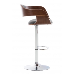 Barová židle Kingston, textil, ořech / světle šedá