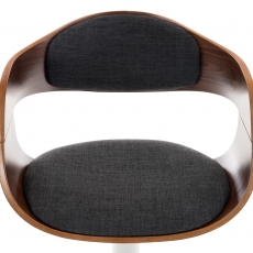 Barová židle Kingston, textil, ořech / tmavě šedá - 6