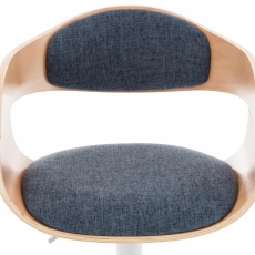 Barová židle Kingston, textil, přírodní / modrá - 5