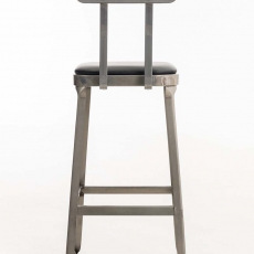 Barová židle kovová Eaton kůže, metalická - 4