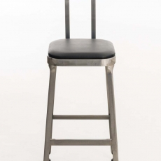 Barová židle kovová Eaton kůže, metalická - 2
