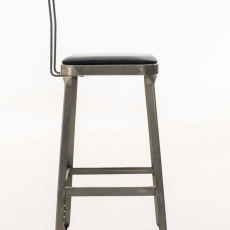 Barová židle kovová Eaton kůže, metalická - 3
