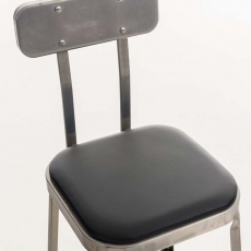 Barová židle kovová Eaton kůže, metalická - 5