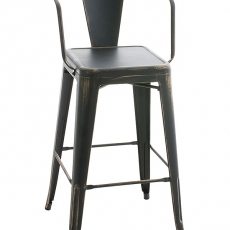 Barová židle kovová Mason L, antik černá - 1