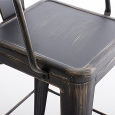 Barová židle kovová Mason L, antik černá - 6
