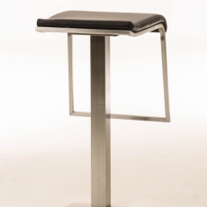 Barová židle Lameng, syntetická kůže, černá - 4