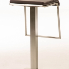 Barová židle Lameng, syntetická kůže, hnědá - 4