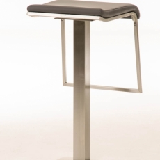Barová židle Lameng, syntetická kůže, šedá - 4