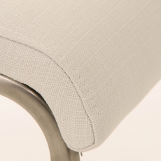 Barová židle Lameng, textil, bílá - 6