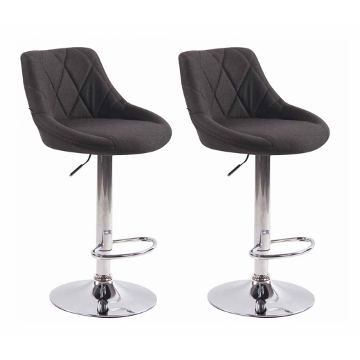 Barová židle Lazo (SET 2 ks), tmavě šedá - 1