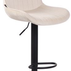 Barová židle Lentini, samet, černá / krémová - 1