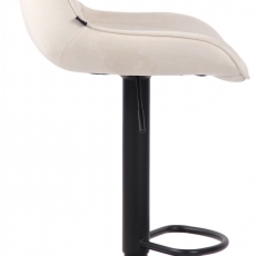 Barová židle Lentini, samet, černá / krémová - 3