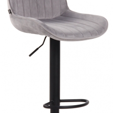 Barová židle Lentini, samet, černá / šedá - 1