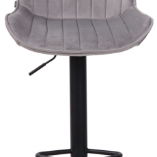 Barová židle Lentini, samet, černá / šedá - 2