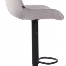 Barová židle Lentini, samet, černá / šedá - 3