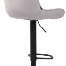 Barová židle Lentini, samet, černá / šedá - 4