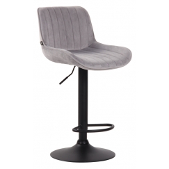 Barová židle Lentini, samet, černá / šedá
