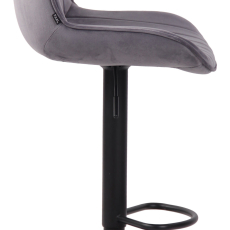 Barová židle Lentini, samet, černá / tmavě šedá - 2