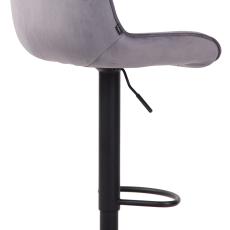 Barová židle Lentini, samet, černá / tmavě šedá - 3
