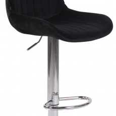 Barová židle Lentini, samet, chrom / černá - 1