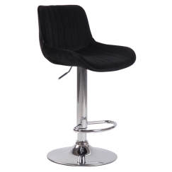 Barová židle Lentini, samet, chrom / černá