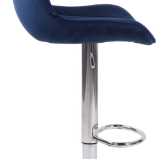 Barová židle Lentini, samet, chrom / modrá - 2