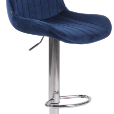 Barová židle Lentini, samet, chrom / modrá - 1