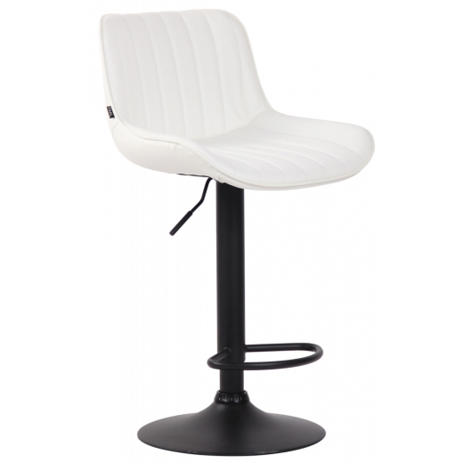 Barová židle Lentini, syntetická kůže, černá / bílá - 1