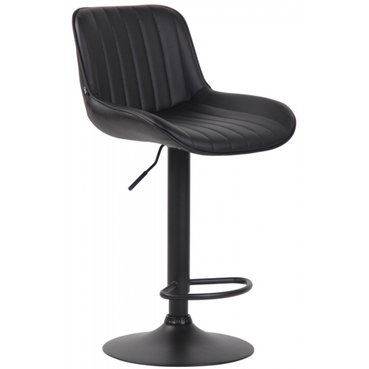 Barová židle Lentini, syntetická kůže, černá / černá - 1