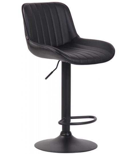 Barová židle Lentini, syntetická kůže, černá / černá