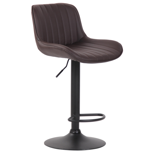 Barová židle Lentini, syntetická kůže, černá / hnědá - 1