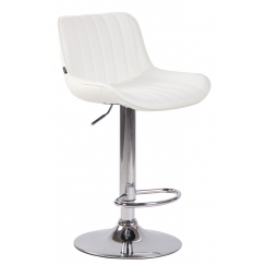 Barová židle Lentini, syntetická kůže, chrom / bílá