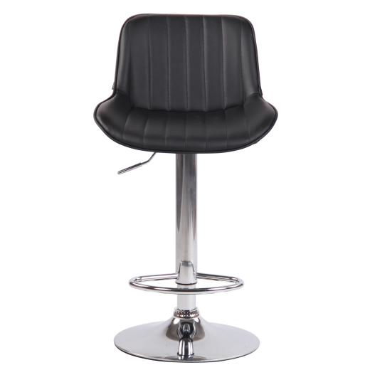 Barová židle Lentini, syntetická kůže, chrom / černá - 1