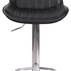 Barová židle Lentini, syntetická kůže, chrom / černá - 1