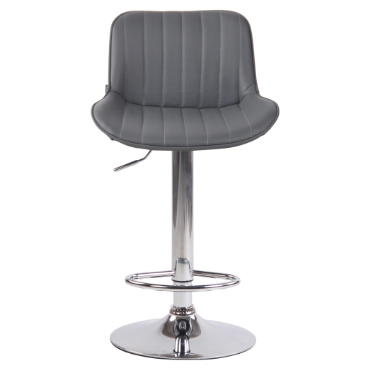 Barová židle Lentini, syntetická kůže, chrom / šedá - 1