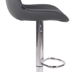 Barová židle Lentini, syntetická kůže, chrom / šedá - 3