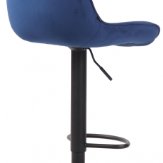 Barová židle Lentini, textil, černá / modrá - 4